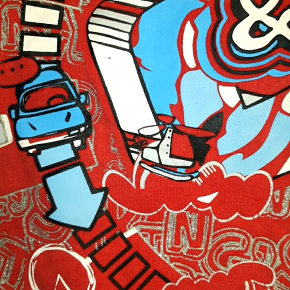 Mens Red 5ive Jungle Skate Short Sleeve Graphic Te - Picture 11 of 14